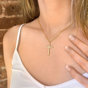 Cross Pendant (Pearl) - Gold